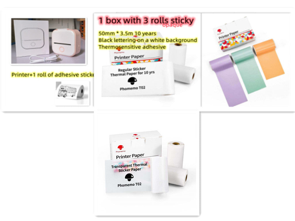 Compatible/Portable Mini Thermal Label Printer - Home Photo Printer Bluetooth