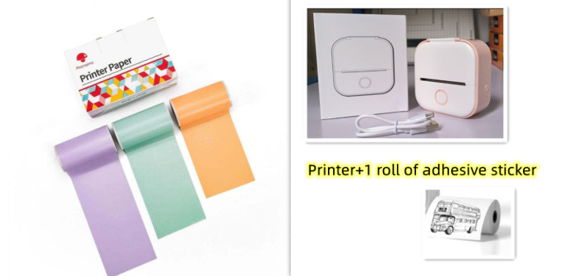 Compatible/Portable Mini Thermal Label Printer - Home Photo Printer Bluetooth
