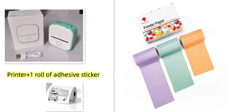 Compatible/Portable Mini Thermal Label Printer - Home Photo Printer Bluetooth