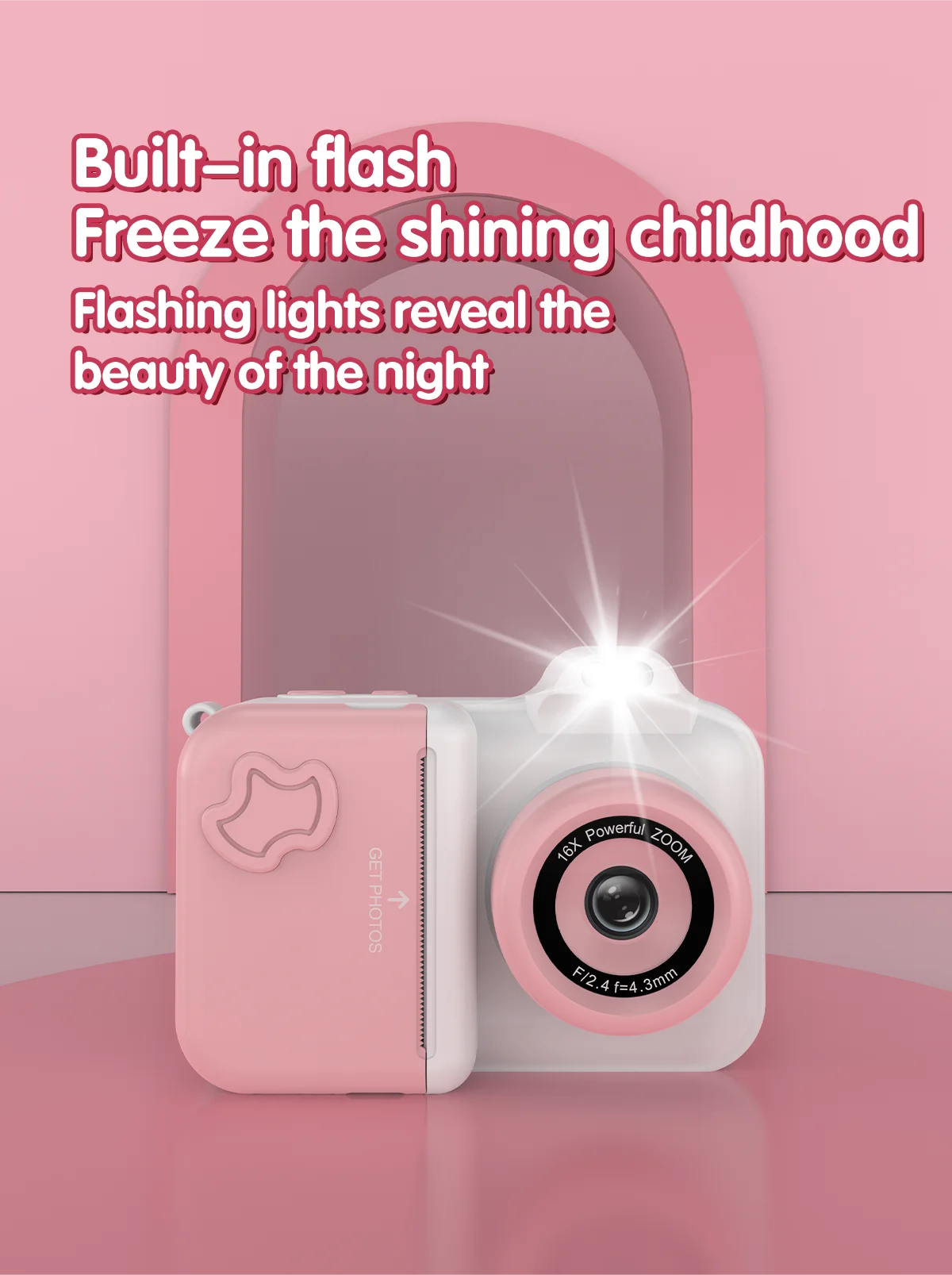 Instant Print Camera For Kids Mini Digital Video Camera Dual Lens Photo Printing Thermal Paper Toys Camera Boys Girls Gifts