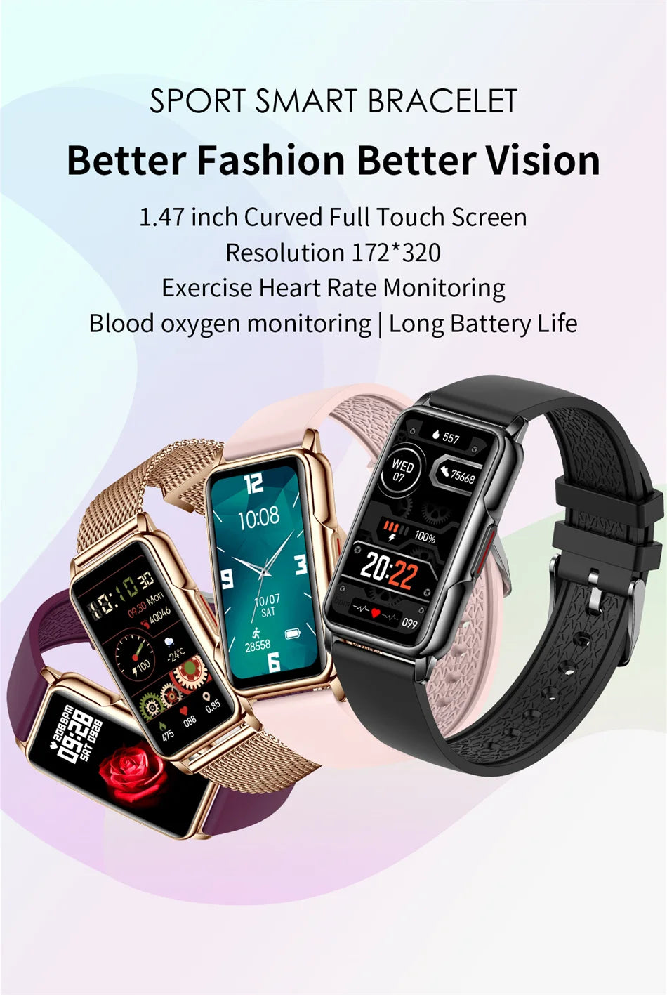 2025 New Sports Smart Watch Men Women 1.47-inch Full Touch GPS Fitness Tracker IP67 Waterproof Smartwatch For Android IOS Phone