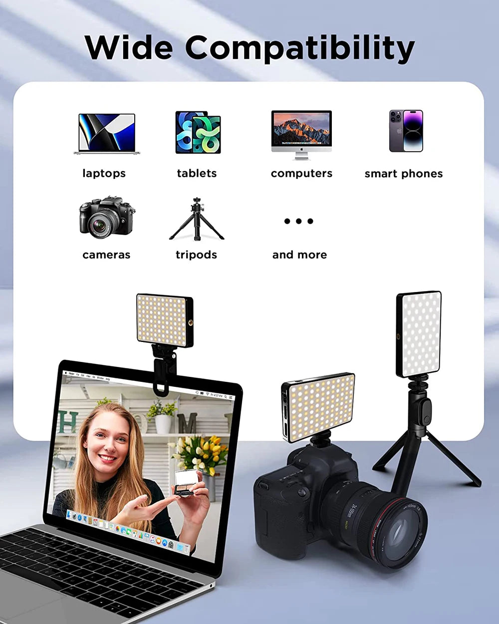 LED Selfie Light 120 LED 3000mAh Rechargeable