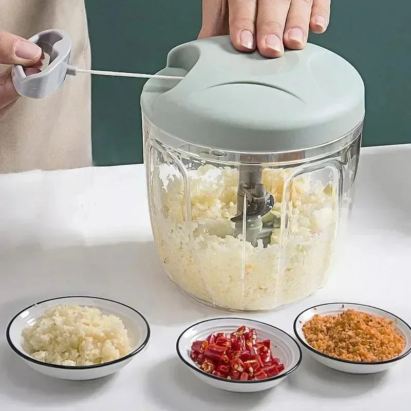 500ML Manual Meat Mincer Garlic Chopper Rotate Garlic Press Crusher Vegetable Onion Cutter Kitchen Cooking Food Chopper