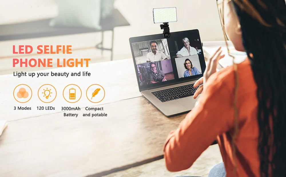 LED Selfie Light 120 LED 3000mAh Rechargeable