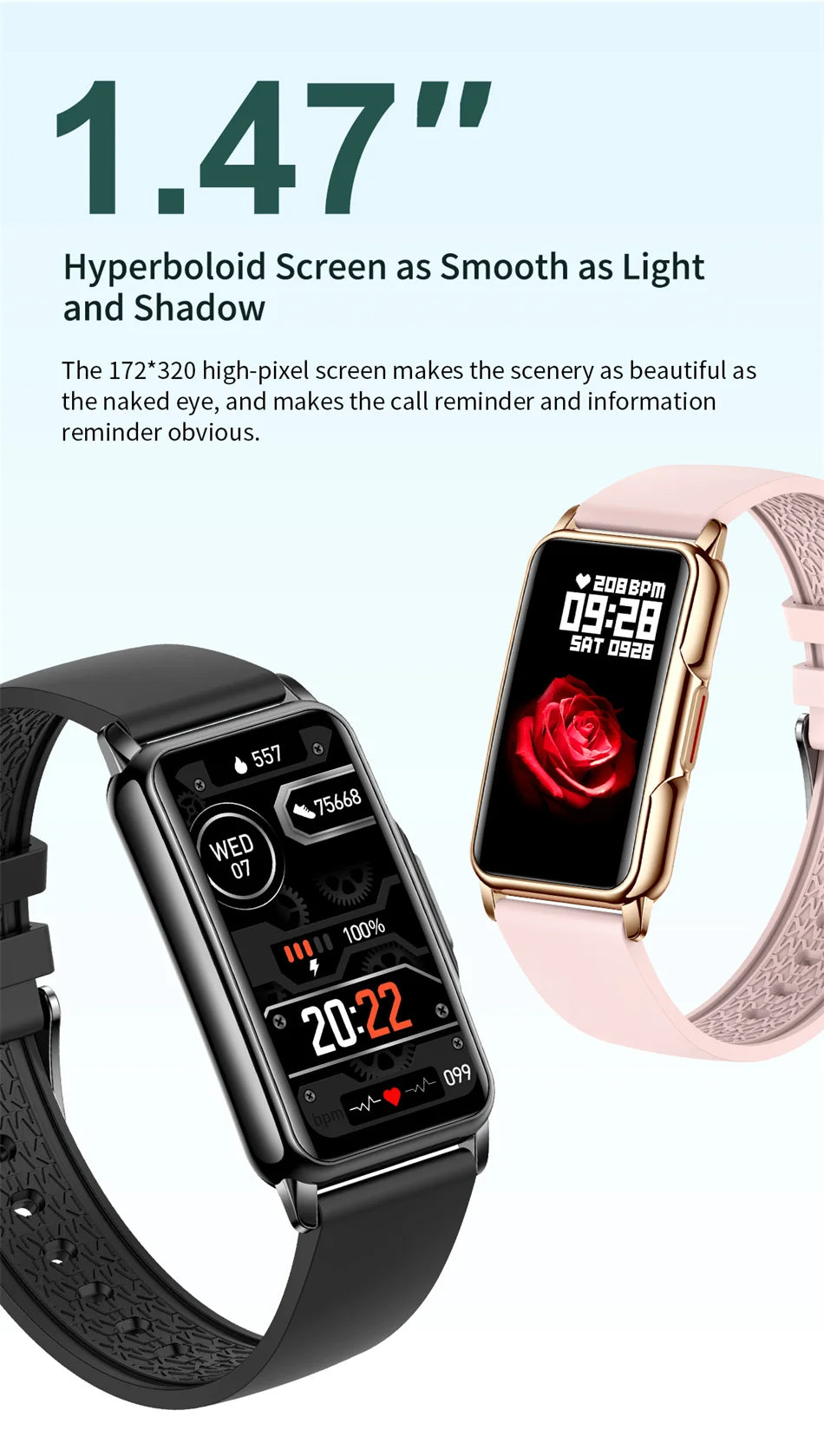 2025 New Sports Smart Watch Men Women 1.47-inch Full Touch GPS Fitness Tracker IP67 Waterproof Smartwatch For Android IOS Phone