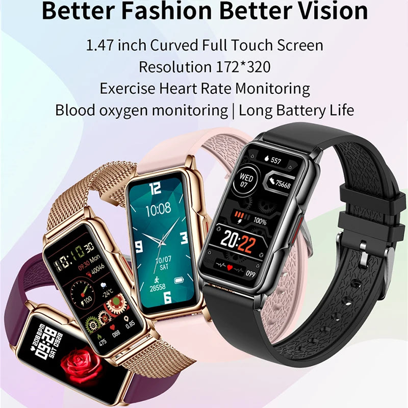 2025 New Sports Smart Watch Men Women 1.47-inch Full Touch GPS Fitness Tracker IP67 Waterproof Smartwatch For Android IOS Phone