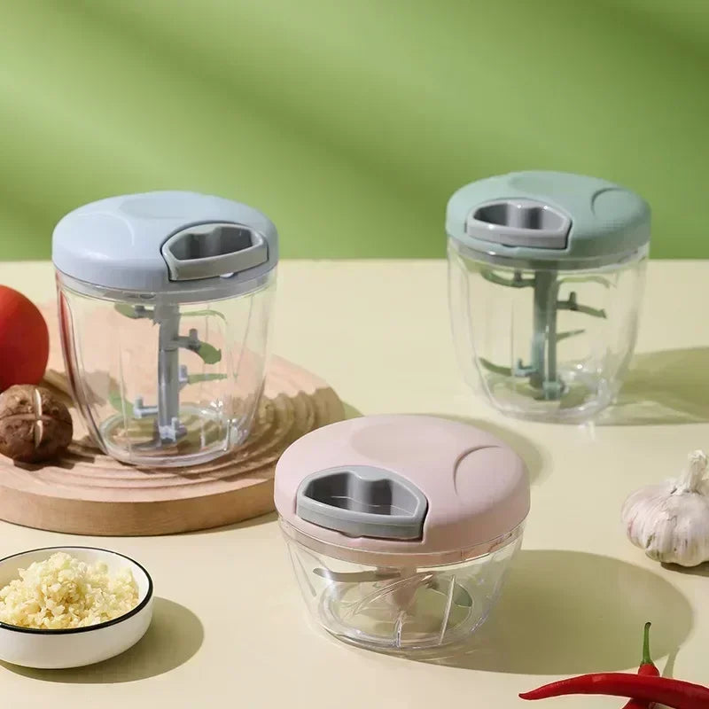500ML Manual Meat Mincer Garlic Chopper Rotate Garlic Press Crusher Vegetable Onion Cutter Kitchen Cooking Food Chopper