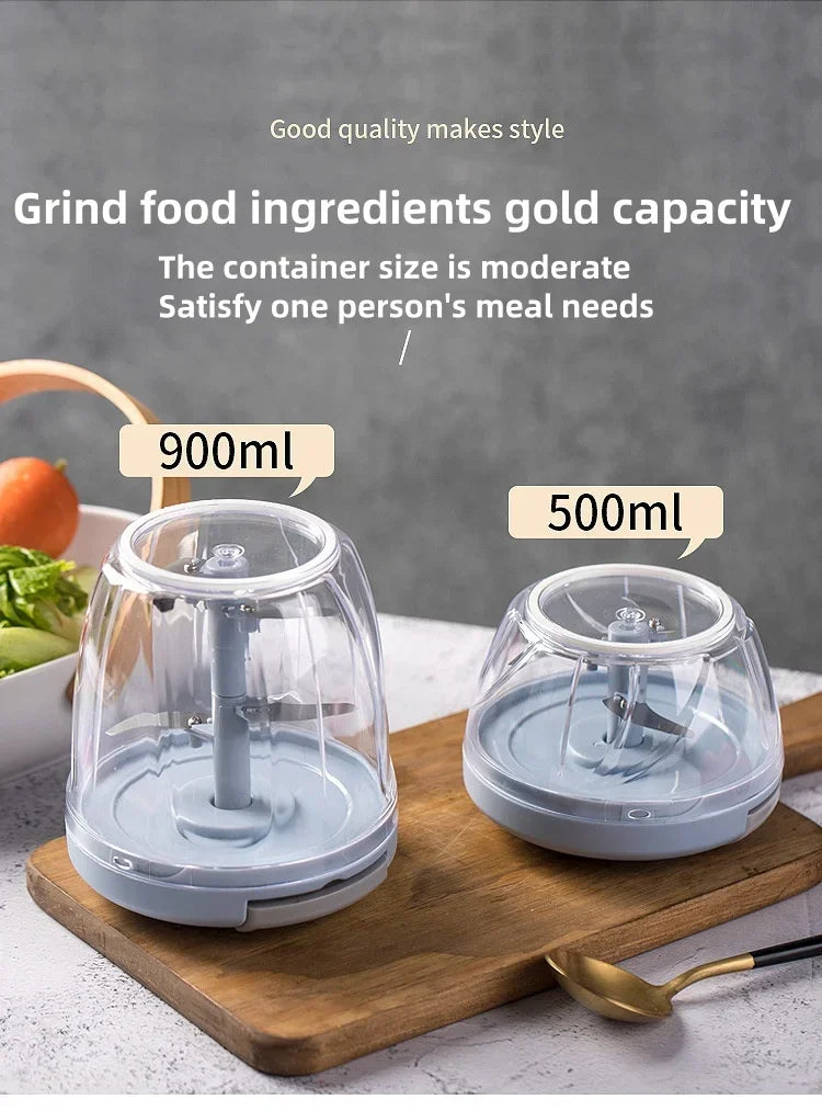 500ML Manual Meat Mincer Garlic Chopper Rotate Garlic Press Crusher Vegetable Onion Cutter Kitchen Cooking Food Chopper