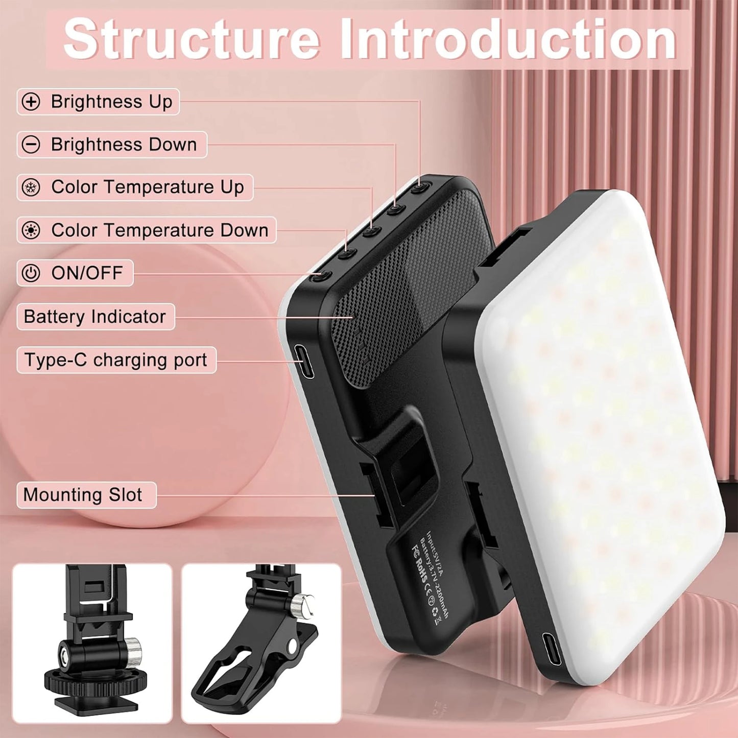 LED Selfie Light 60 High Power Rechargeable
