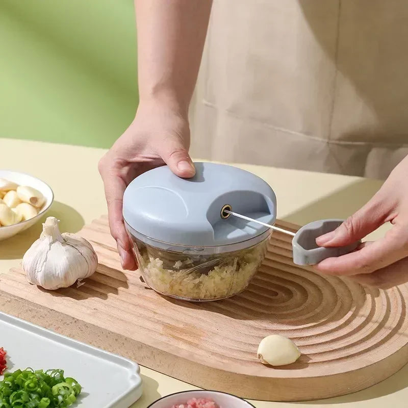 500ML Manual Meat Mincer Garlic Chopper Rotate Garlic Press Crusher Vegetable Onion Cutter Kitchen Cooking Food Chopper