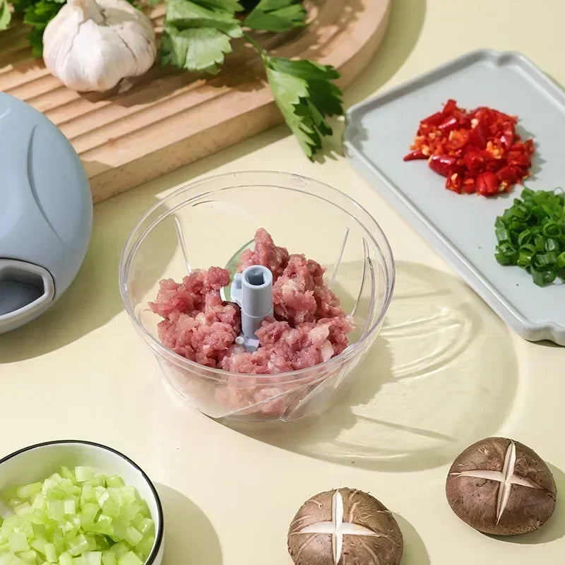 500ML Manual Meat Mincer Garlic Chopper Rotate Garlic Press Crusher Vegetable Onion Cutter Kitchen Cooking Food Chopper