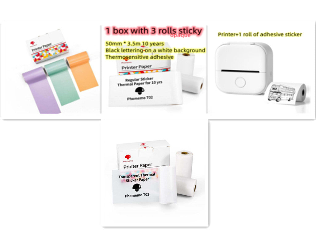 Compatible/Portable Mini Thermal Label Printer - Home Photo Printer Bluetooth
