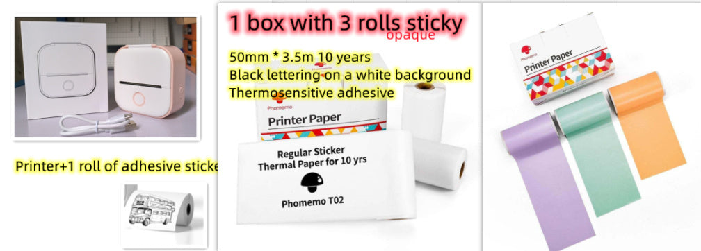 Compatible/Portable Mini Thermal Label Printer - Home Photo Printer Bluetooth