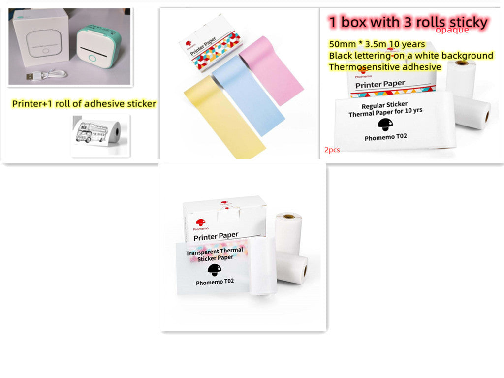 Compatible/Portable Mini Thermal Label Printer - Home Photo Printer Bluetooth