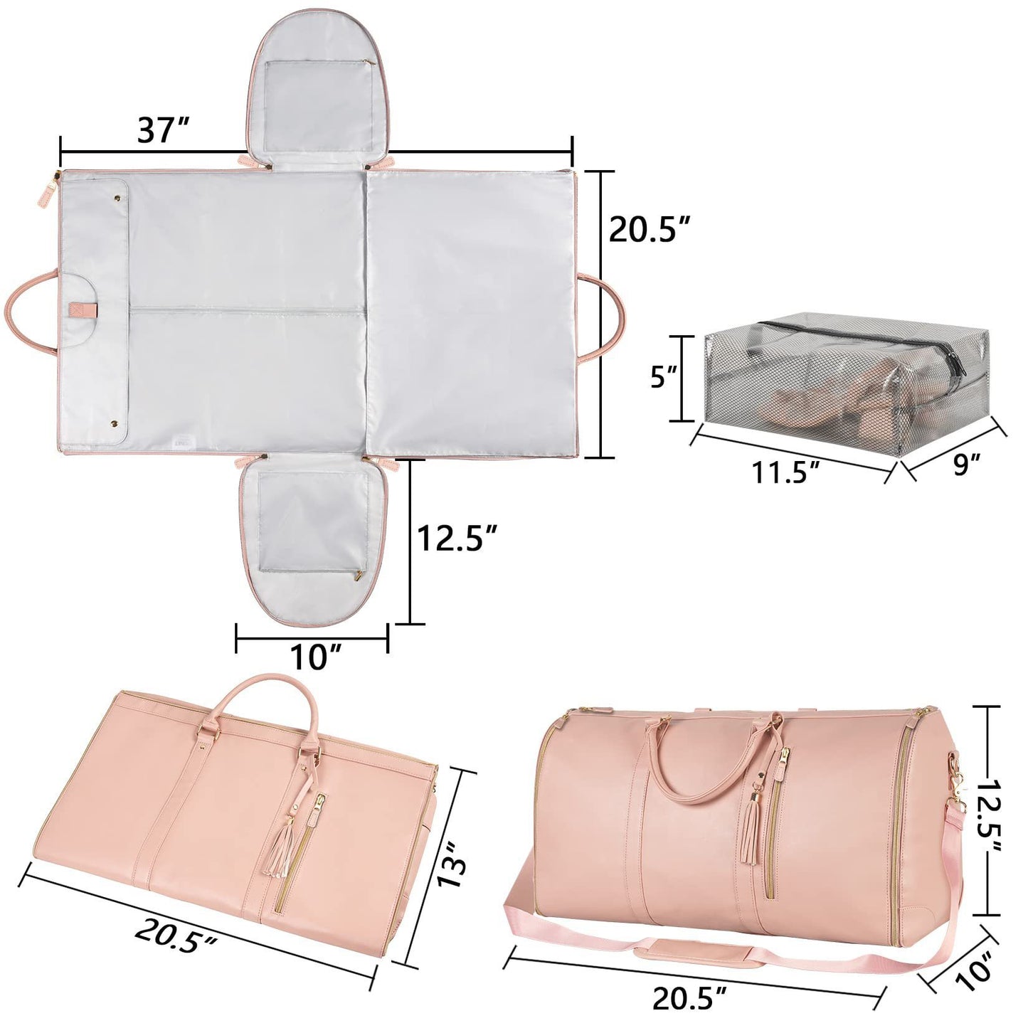 Tote Large Capacity Travel Duffle Bag - Women's Folding Suit Bag Waterproof Clothes