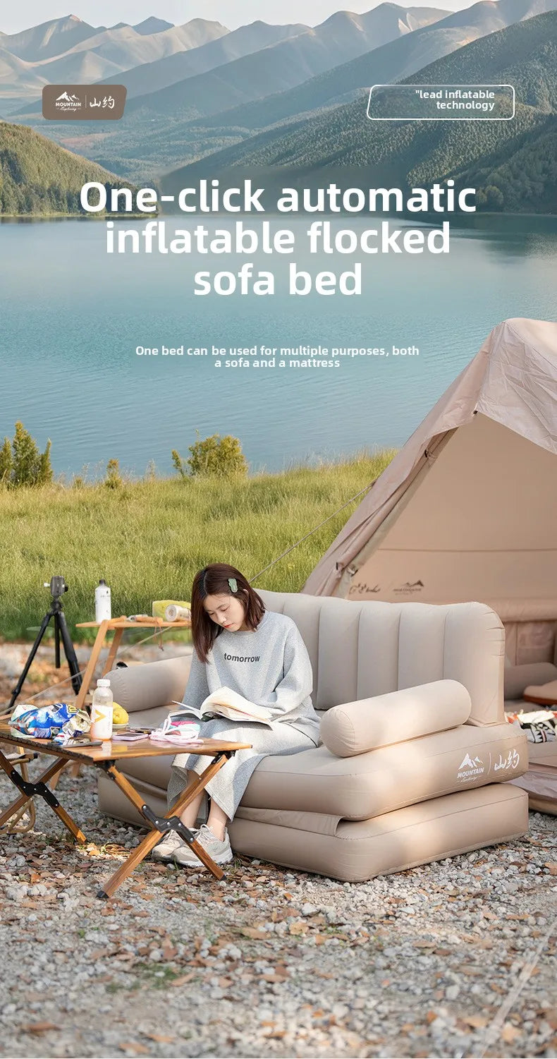 Outdoor Camping Inflatable Sofa Outdoor Air Mattress Folding Portable Camping Tent Home Lazy Air Mattress Hiking