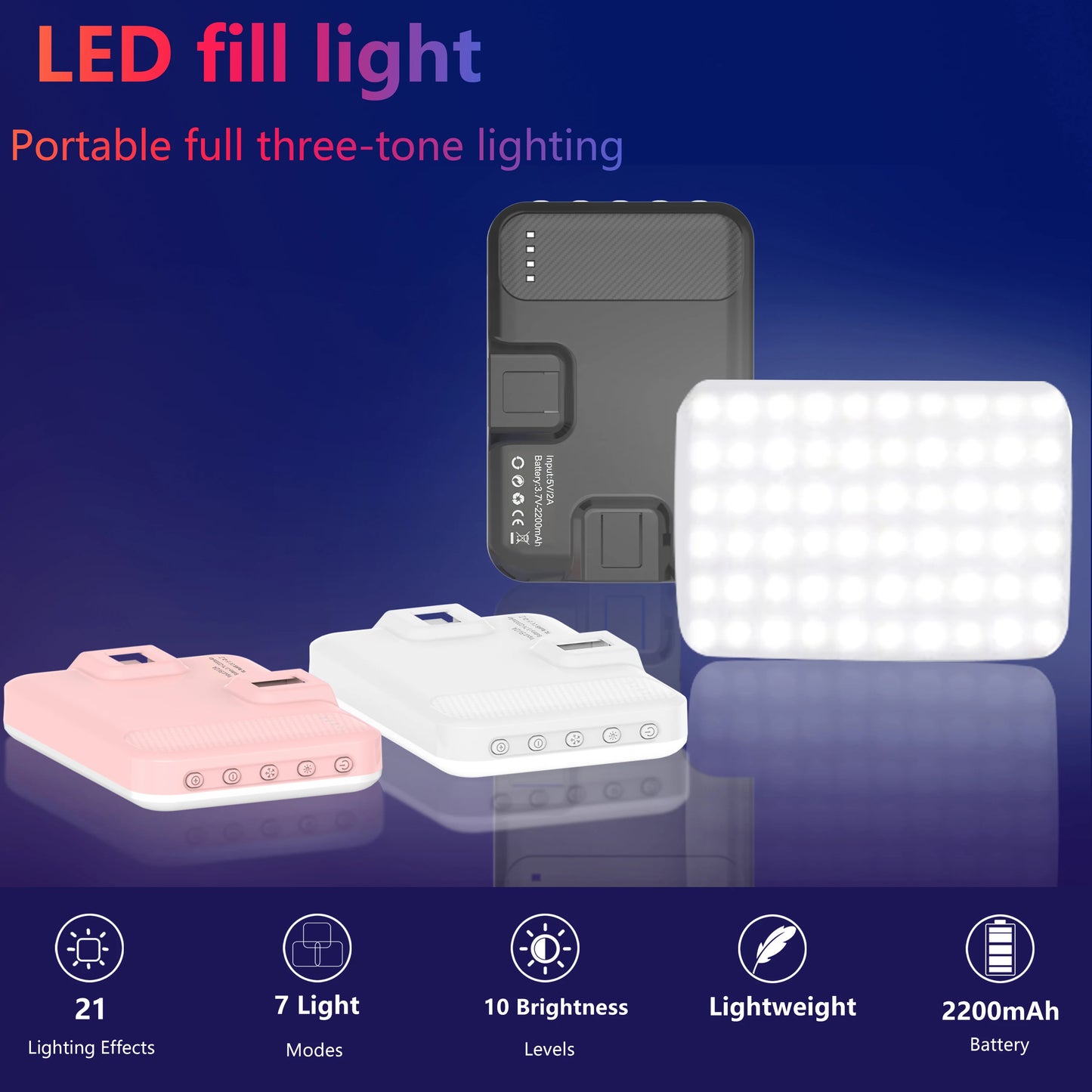 LED Selfie Light 60 High Power Rechargeable