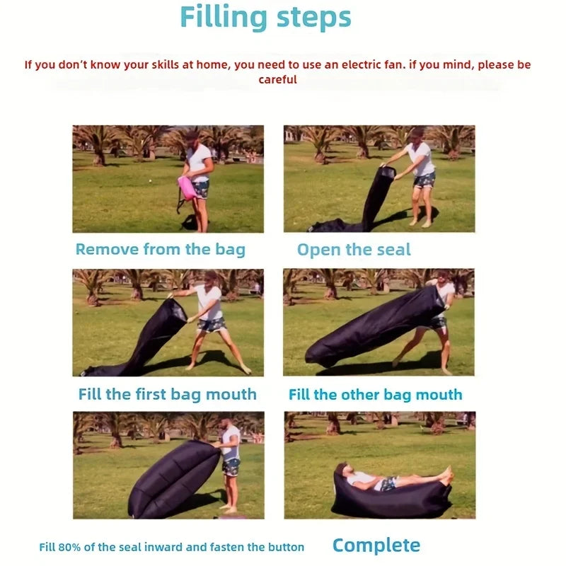 Inflatable Sofa: Versatile, Foldable, Soft & Fast Inflation for Camping & Lounging! Christmas, Halloween, Thanksgiving Gift