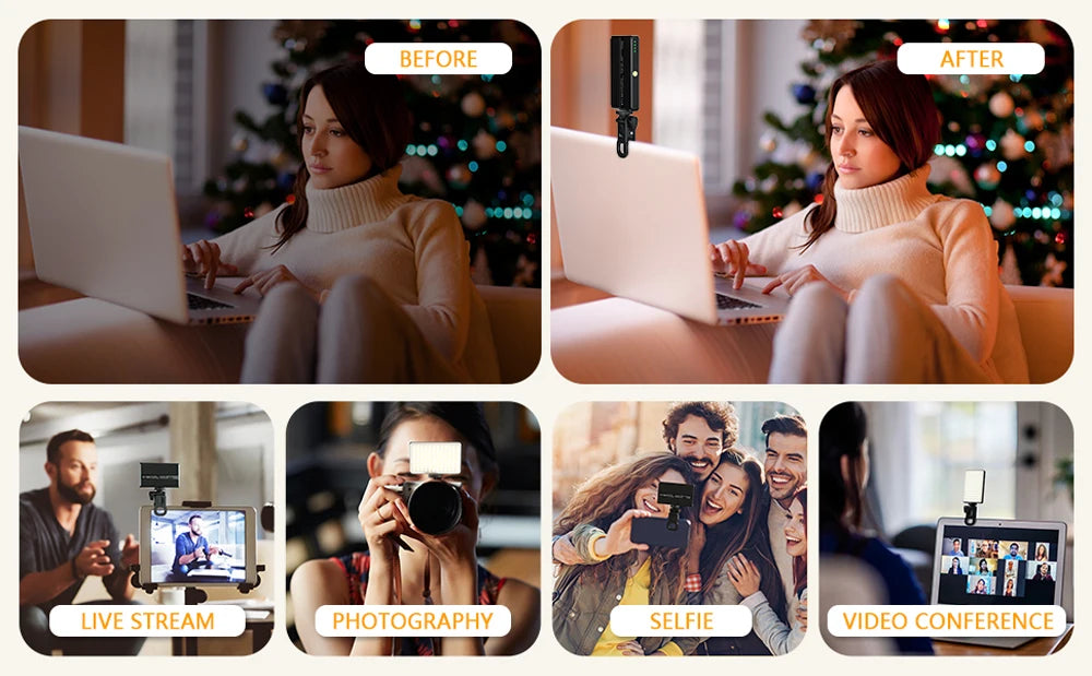 LED Selfie Light 120 LED 3000mAh Rechargeable