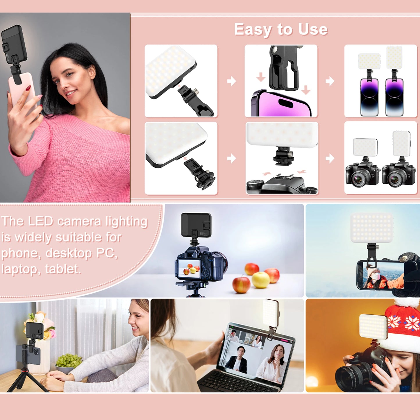 LED Selfie Light 60 High Power Rechargeable