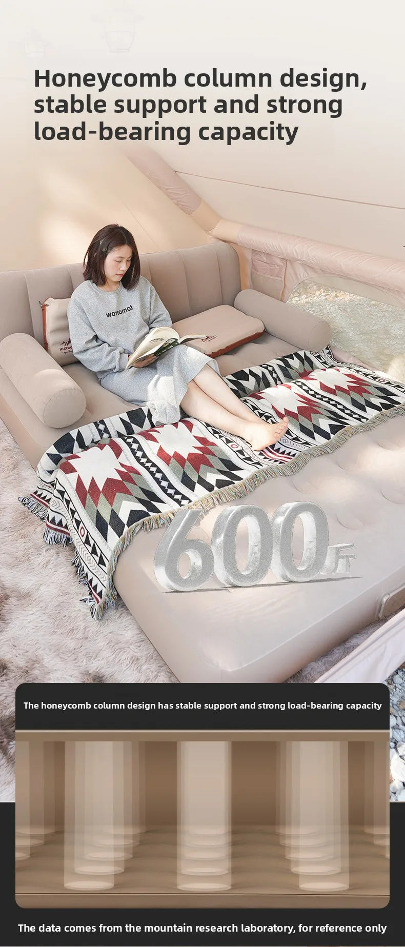 Outdoor Camping Inflatable Sofa Outdoor Air Mattress Folding Portable Camping Tent Home Lazy Air Mattress Hiking
