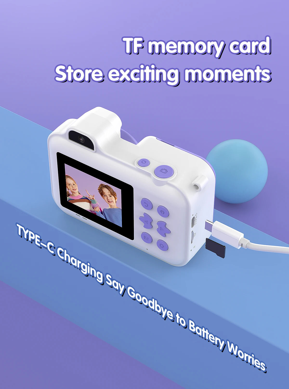 Instant Print Camera For Kids Mini Digital Video Camera Dual Lens Photo Printing Thermal Paper Toys Camera Boys Girls Gifts