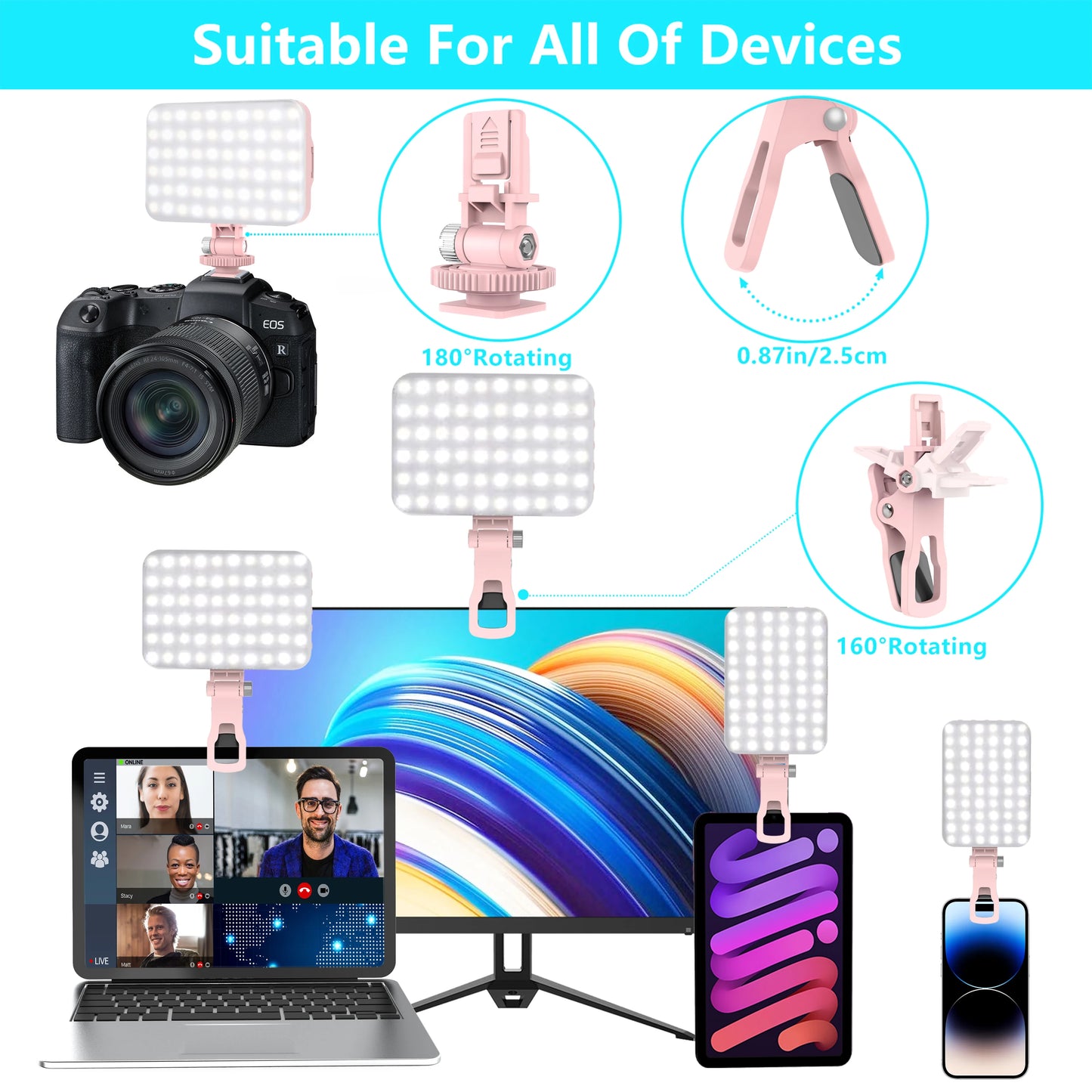 LED Selfie Light 60 High Power Rechargeable
