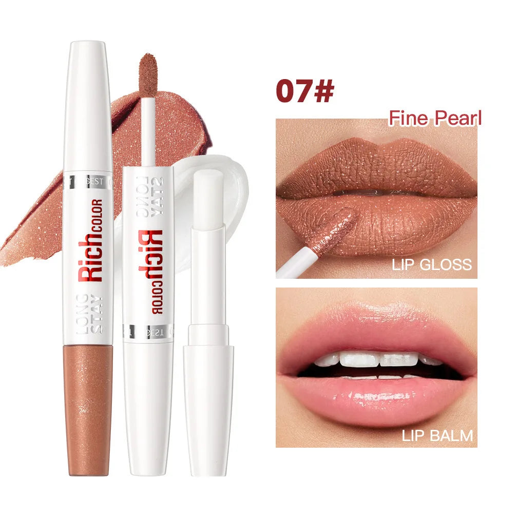 8 colors waterproof double-ended lip gloss