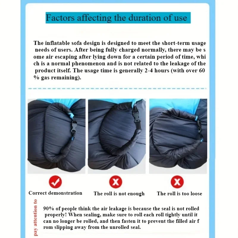 Inflatable Sofa: Versatile, Foldable, Soft & Fast Inflation for Camping & Lounging! Christmas, Halloween, Thanksgiving Gift