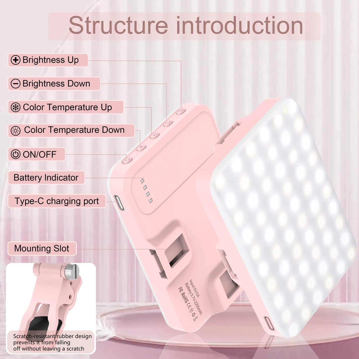 LED Selfie Light 60 High Power Rechargeable