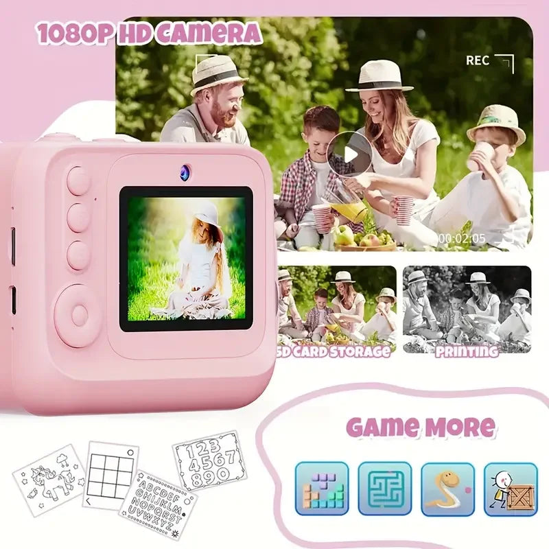 Instant Print Camera for Kids 2.4 Inch HD Digital Camera With 32G for Boys Girls Birthday Christmas Gfits