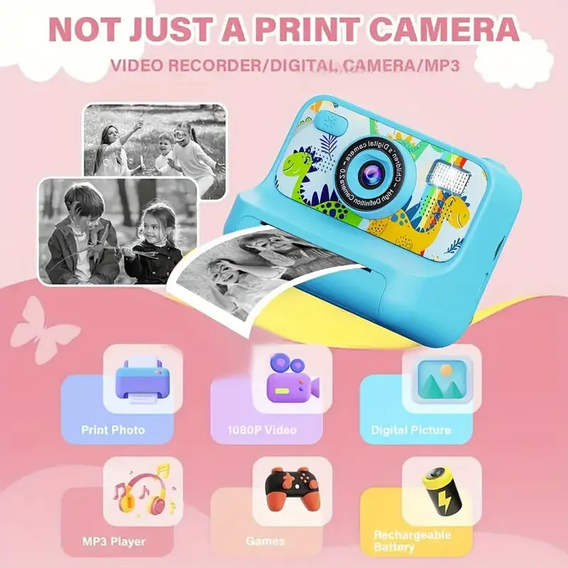 Instant Print Camera for Kids 2.4 Inch HD Digital Camera With 32G for Boys Girls Birthday Christmas Gfits