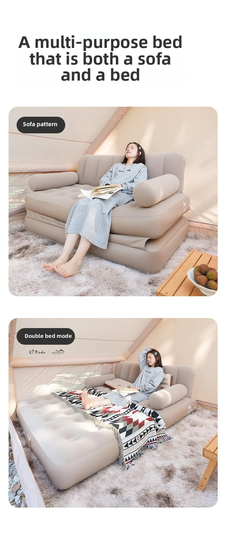 Outdoor Camping Inflatable Sofa Outdoor Air Mattress Folding Portable Camping Tent Home Lazy Air Mattress Hiking