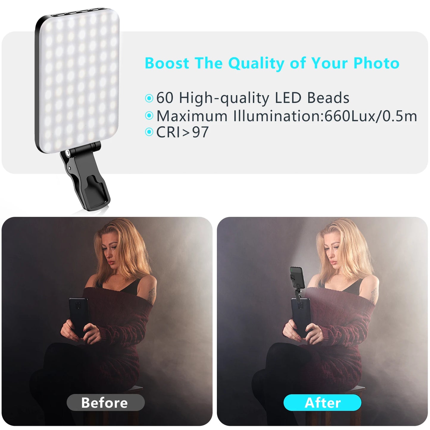 LED Selfie Light 60 High Power Rechargeable