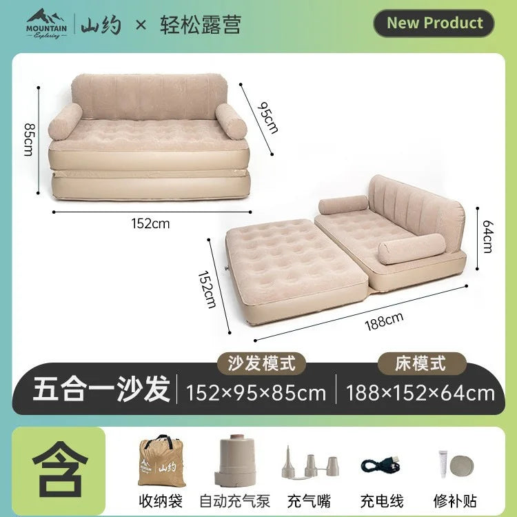 Outdoor Camping Inflatable Sofa Outdoor Air Mattress Folding Portable Camping Tent Home Lazy Air Mattress Hiking