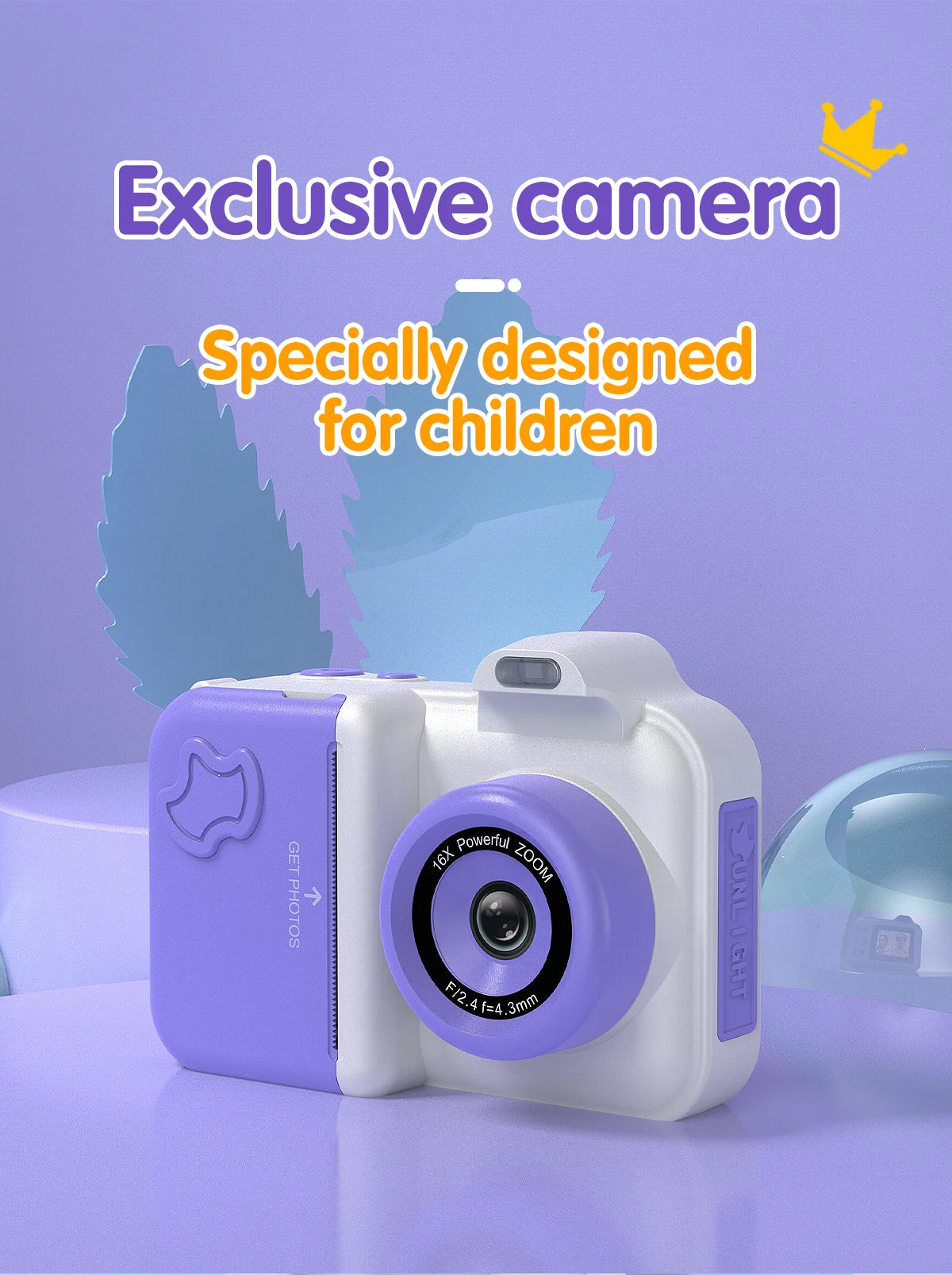 Instant Print Camera For Kids Mini Digital Video Camera Dual Lens Photo Printing Thermal Paper Toys Camera Boys Girls Gifts