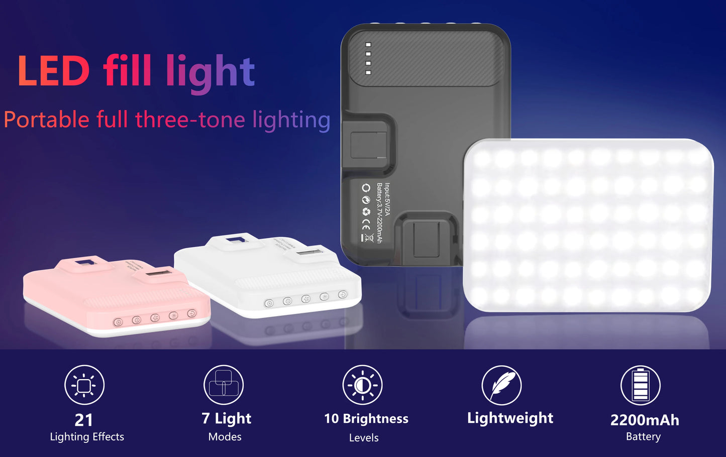 LED Selfie Light 60 High Power Rechargeable